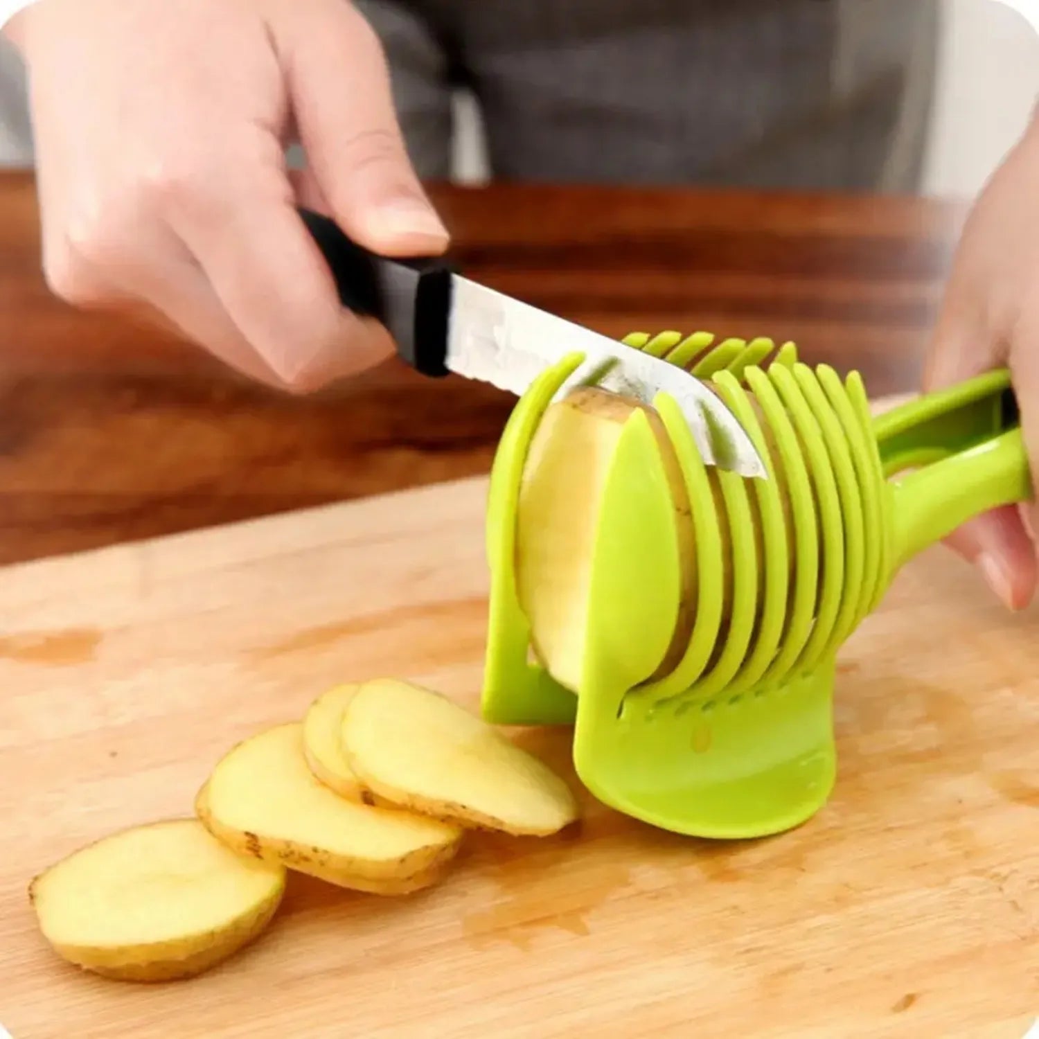 Plastic Kitchen Handheld Potato Slicer Tomato