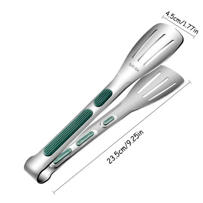 1pc Non-Slip Stainless Steel Food Tongs