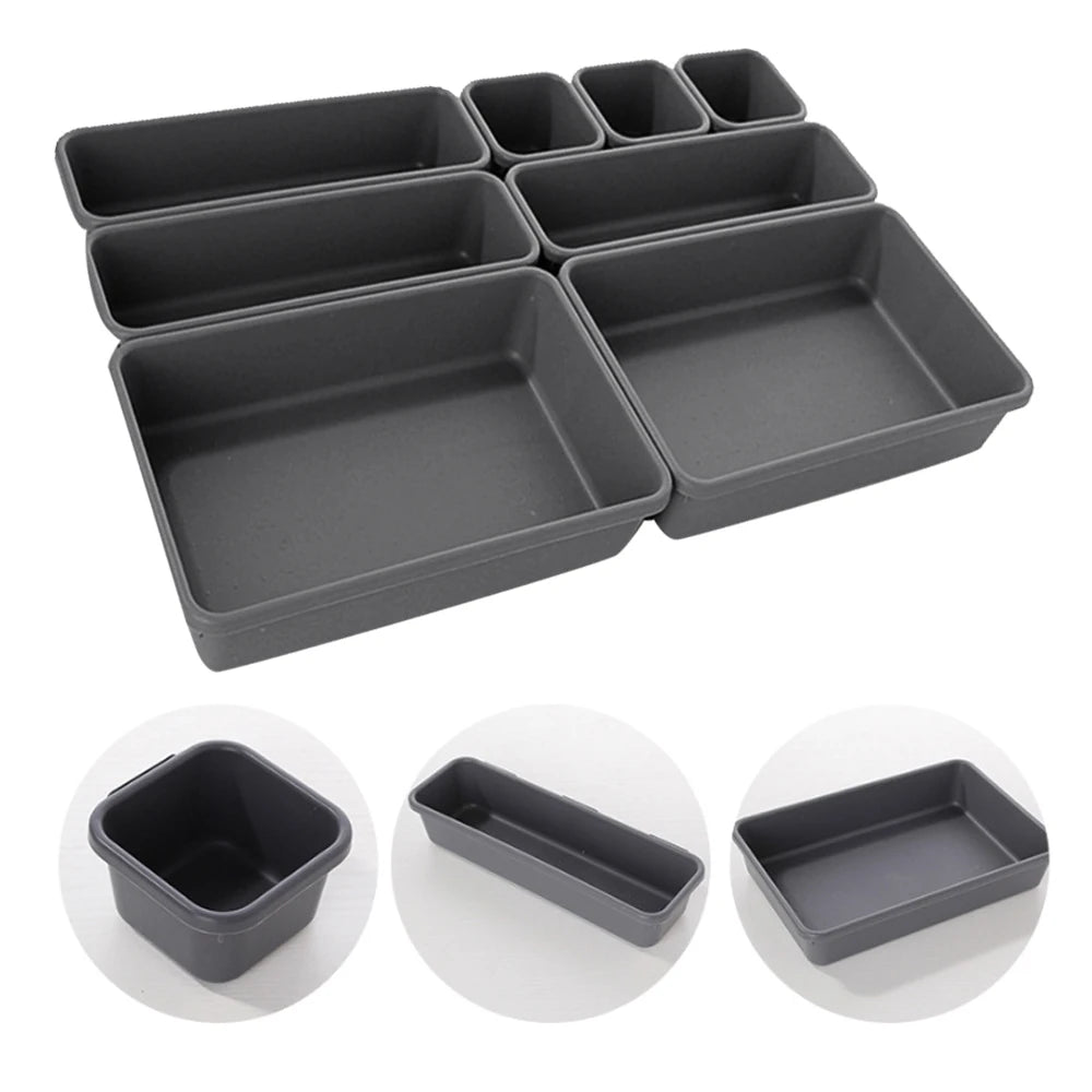 8pcs/set Adjustable Drawer Organizer Box