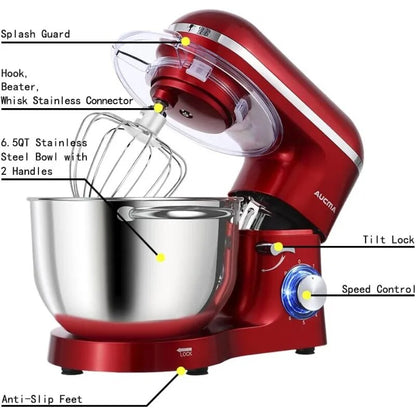 Aucma Stand Mixer,6.5-QT 660W 6-Speed