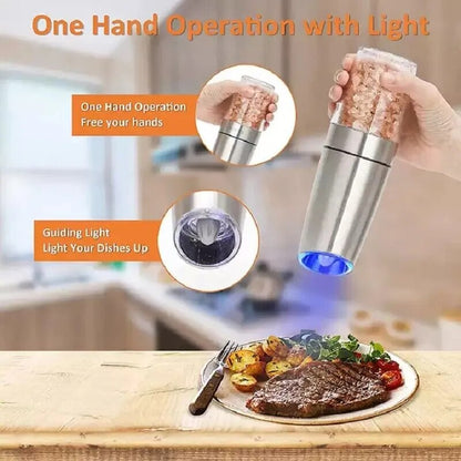 Electric Gravity Salt and Pepper Grinder Set