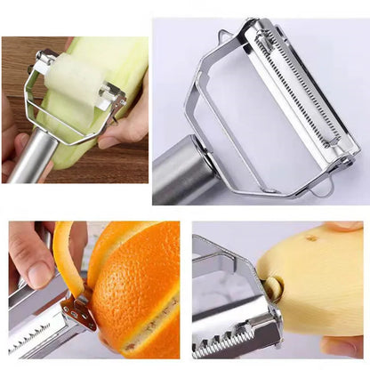 Kitchen Vegetable Peeler Stainless Steel 4-1