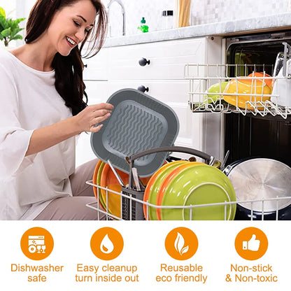 Silicone Air Fryer Pot Tray Food Safe Reusable